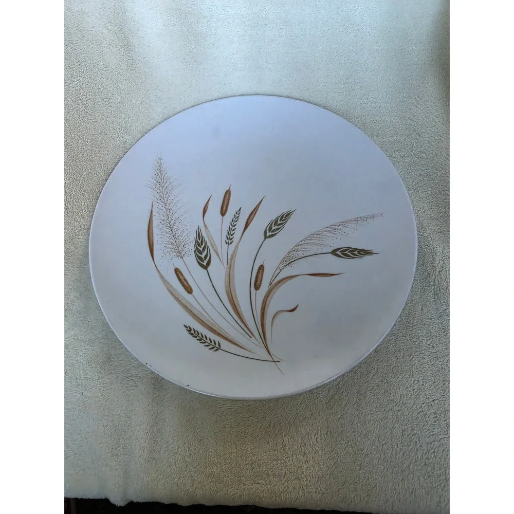 Vintage Beverly by Prolon Melamine Platter 7500 Harvest Wheat 10 Inch Round